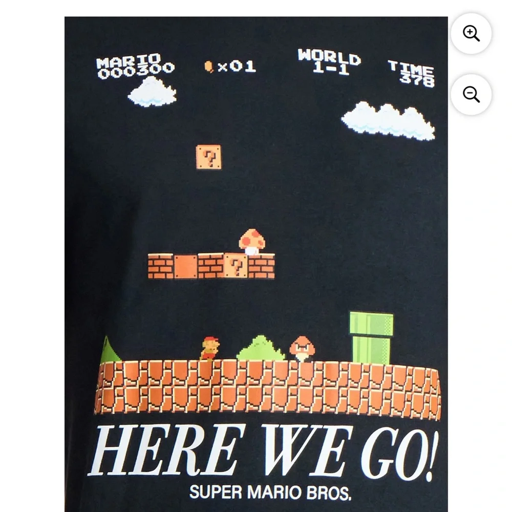 NWT Super Mario Bros Black Graphic T-Shirt